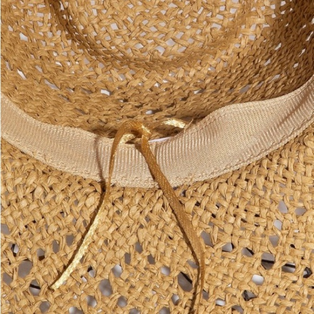 Fame Turquoise and Shell Star Beads Strap Western Straw Hat - Picture 4 of 6